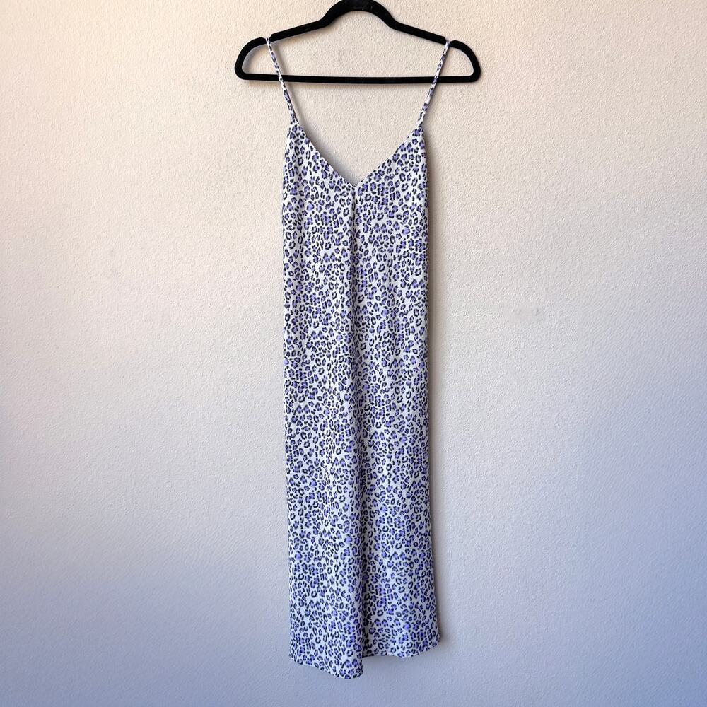 Vanessa Mooney The Lala Slip Dress in Purple Cheetah Size M - Picture 3 of 6